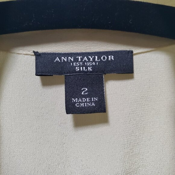Ann Taylor Silk Blouse with Tie Neck | 2 - Picture 3 of 6